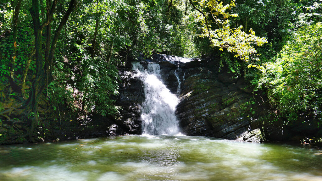 kleiner Wasserfall mitten im Wald, Poza Azul bei Dominical, Costa Rica